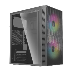 Gabinete Acteck Fuji GC470 con Ventana, Mini-Tower, Micro-ATX/ITX, USB 3.0/2.0, con Fuente de 500W, 2 Ventiladores RGB Instalados, Negro