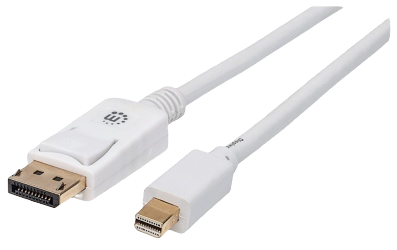 Manhattan Cable Mini DisplayPort 1.2 Macho - DisplayPort 1.2 Macho, 4K, 60Hz, 2 Metros, Blanco
