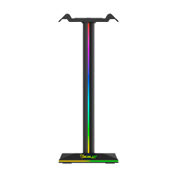 Ocelot Base para Audífonos OBH01 RGB, 2x USB, 1x 3.5mm, Negro