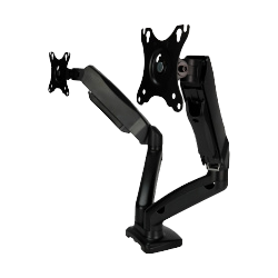 Game Factor Soporte de Escritorio para 2 Monitores 27&quot;, hasta 6.5Kg, Negro