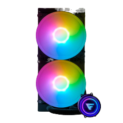 Game Factor LQG601 Enfriamiento Liquido para CPU, 2x 120mm, 2550RPM, Negro