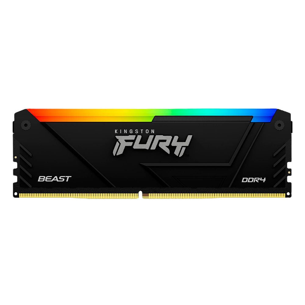 Kit Memoria RAM Kingston FURY Beast RGB DDR4, 3200MHz, 16GB (2 x 8GB), Non-ECC, CL16, XMP