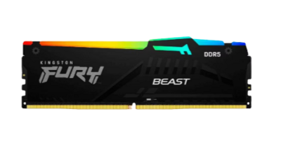 Kit Memoria RAM Kingston FURY Beast RGB DDR5, 5200MHz, 64GB (2 x 32GB), Non-ECC, CL40, XMP