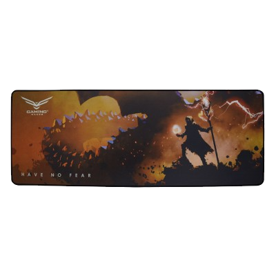 Mousepad Naceb Wizard XL, 80 x 30cm, Grosor 4mm, Negro/Naranja