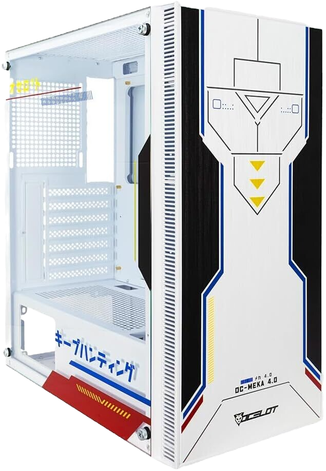 Gabinete Ocelot Gaming OC-MEKA 4.0 con Ventana, Midi-Tower, ATX/EATX/ITX/Micro ATX, USB 3.0/2.0, sin Fuente, 3 Ventiladores Instalados ARGB, Blanco