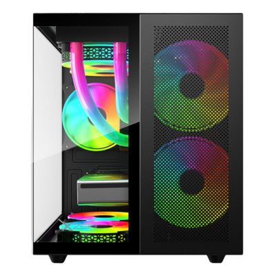 Gabinete XZEAL CXi1 con Ventana ARGB, Cubo, Micro-ATX/Mini-ITX, USB 3.0/1.1, sin Fuente, 3 Ventiladores ARGB Instalados, Negro Gabinete XZEAL CXi1 con Ventana ARGB, Cubo, Micro-ATX/Mini-ITX, USB 3.0/1.1, sin Fuente, 3 Ventiladores ARGB Instalados, Negro