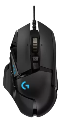 Mouse Gamer Ergonómico Logitech Óptico G502 Hero RGB, Alámbrico, USB, 16.000DPI, Negro