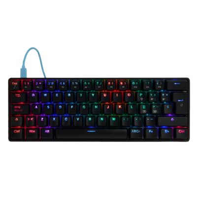 Teclado Gamer Game Factor KBG560 RGB, Teclado Mecánico, Switch Blue, Alámbrico, Negro (Español)