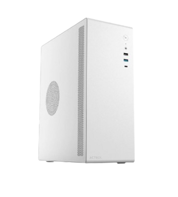 Gabinete Acteck Neuss GI485, Micro-Tower, Micro-ATX/ITX, USB 2.0/3.2, con Fuente de 450W, sin Ventiladores, Blanco