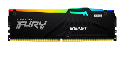 Kit Memoria RAM Kingston FURY Beast RGB DDR5, 6000MHz, 32GB (2 x 16GB), On-Die ECC, CL36, XMP