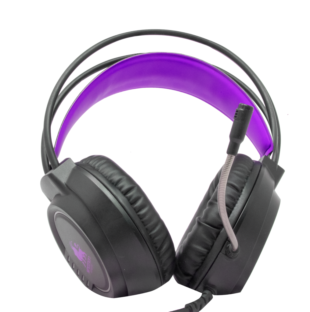 Necnon Audífonos Gamer NBHG-KIMERA, Alámbrico, 2.10 Metros, 3.5mm, Negro/Morado