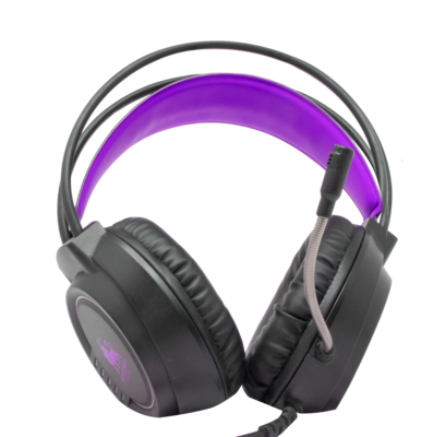 Necnon Audífonos Gamer NBHG-KIMERA, Alámbrico, 2.10 Metros, 3.5mm, Negro/Morado