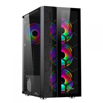 Gabinete Yeyian Rapture 2500, Midi Tower, ATX/Micro ATX/Mini-ATX, USB 2.0/3.0, sin Fuente, 3 Ventiladores ARGB Instalados, Negro