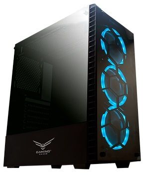 Gabinete Naceb Hydra con Ventana RGB, Midi-Tower, ATX, USB 2.0/3.0, sin Fuente, 3 Ventiladores RGB Instalados, Negro