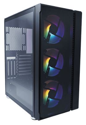 Gabinete Evotec EV-1021 con Ventana, Midi-Tower, ATX/Micro-ATX/Mini-ATX, USB 3.0, sin Fuente, 3 Ventiladores Instalados, Negro