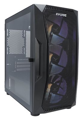 Gabinete Evotec Seoul con Ventana, Micro-Tower, Micro-ATX/Mini-ATX, USB 3.0/2.0, 3 Ventiladores Instalados, Negro