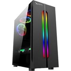 Gabinete XZEAL XZ120 con Ventana RGB, Tower, ATX/Micro ATX/Mini-ATX, USB 2.0/3.0, sin Fuente, 3 Ventiladores RGB Incluidos, Negro
