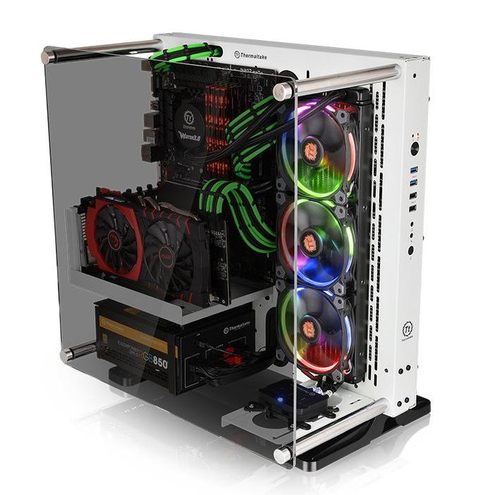 Gabinete Thermaltake Core P3 TG Snow con Ventana, Midi-Tower, ATX/Micro-ATX/Mini-ITX, USB 2.0/3.0, sin Fuente, sin Ventiladores Instalados, Blanco