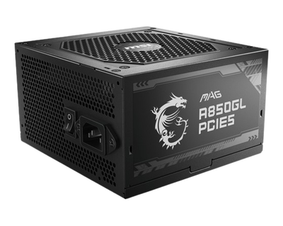 Fuente de Poder MSI MAG A850GL PCIE5 80 PLUS Gold, Modular, 24-pin ATX, 120mm, 850W