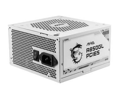 Fuente de Poder MSI MAG A850GL PCIE5 White 80 PLUS Gold, Modular, 24-pin ATX, 120mm, 850W, Blanco