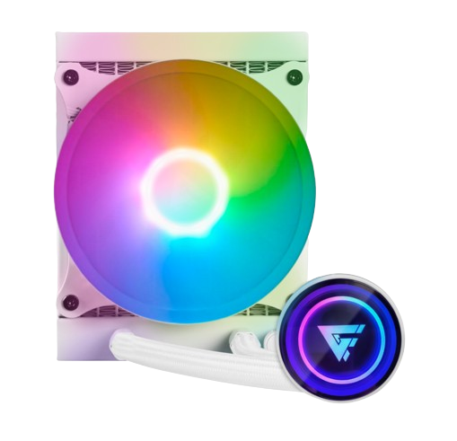Game Factor LQG501 Enfriamiento Líquido para CPU RGB, 1x 120mm, 0 - 1500RPM, Blanco