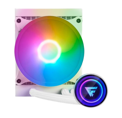 Game Factor LQG501 Enfriamiento Líquido para CPU RGB, 1x 120mm, 0 - 1500RPM, Blanco