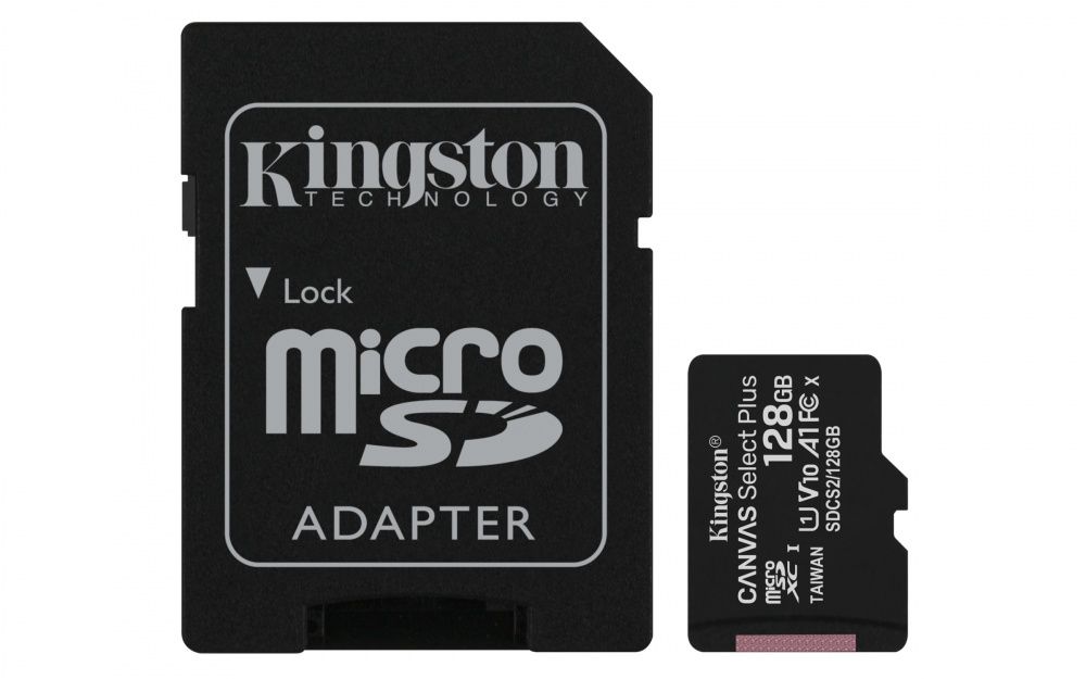 Memoria Flash Kingston Canvas Select Plus, 128GB MicroSDXC UHS-I Clase 10, con Adaptador