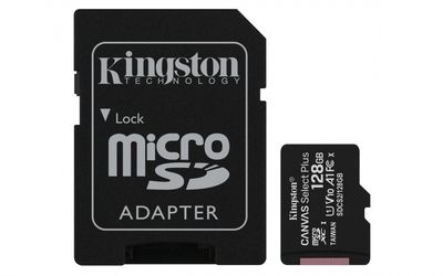 Memoria Flash Kingston Canvas Select Plus, 128GB MicroSDXC UHS-I Clase 10, con Adaptador