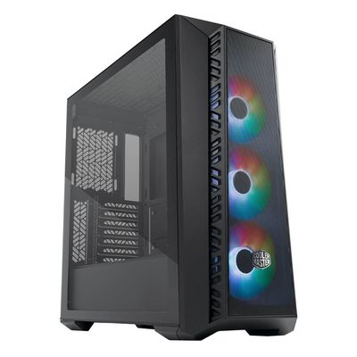Gabinete Cooler Master MasterBox 520 ARGB con Ventana, Midi-Tower, ATX/EATX/Micro ATX/Mini-ITX, USB 3.2, sin Fuente, 3 Ventiladores ARGB Instalados, Negro