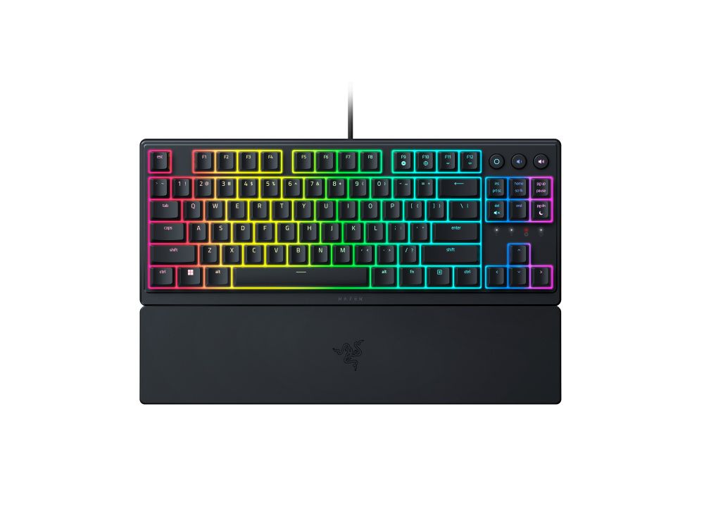 Teclado Gamer Razer Ornata V3 RGB TKL 80%, Mecánico, Switch Meca-Membrana, Alámbrico, Negro (Inglés)