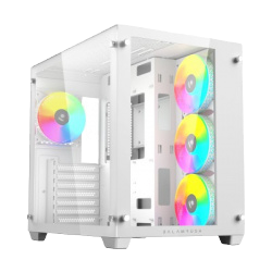 Gabinete Balam Rush Tank Pro GM930 Legend Series con Ventana RGB, Midi-Tower, Micro-ATX/Mini-ITX, USB 3.0/2.0, sin Fuente, 4 Ventiladores ARGB Instalados, Blanco