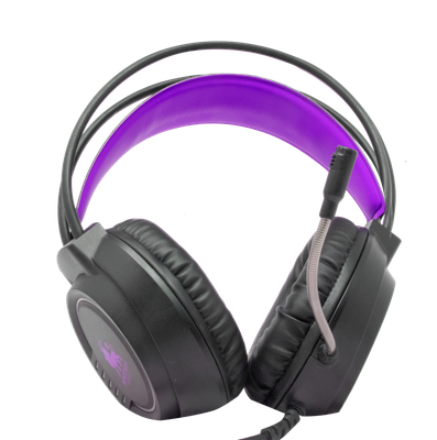 Necnon Audífonos Gamer NBHG-KIMERA, Alámbrico, 2.10 Metros, 3.5mm, Negro/Morado