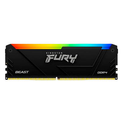 Kit Memoria RAM Kingston FURY Beast RGB DDR4, 3200MHz, 32GB (2 x 16GB), Non-ECC, CL16