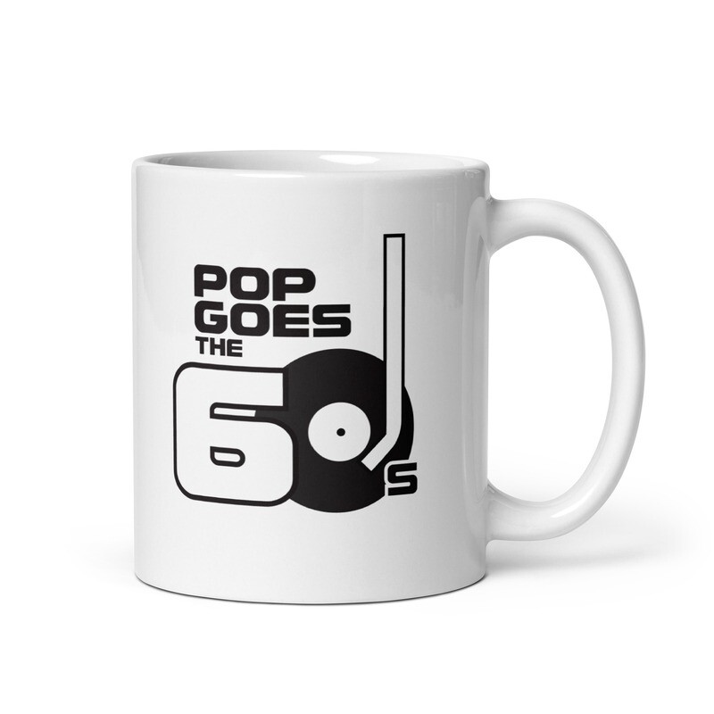 White glossy mug Pop Goes the 60s