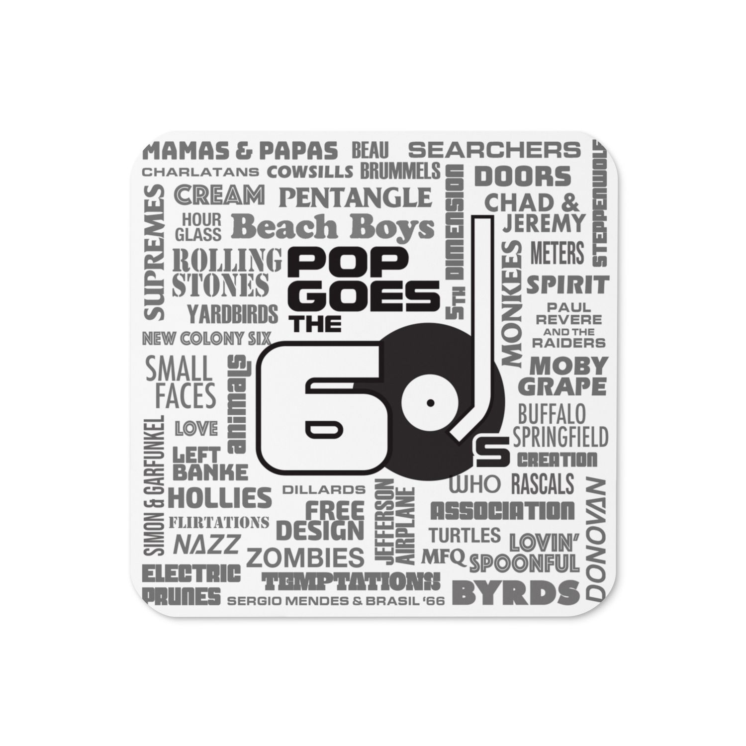 Cork-back Coaster: 60s Bands