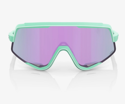 100% Glendale Sunglasses, Soft Tact Mint frame - HiPER Lavender Mirror Lens