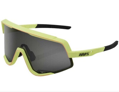 100% Glendale Sunglasses, Matte Washed Out Neon Yellow frame - Smoke Lens