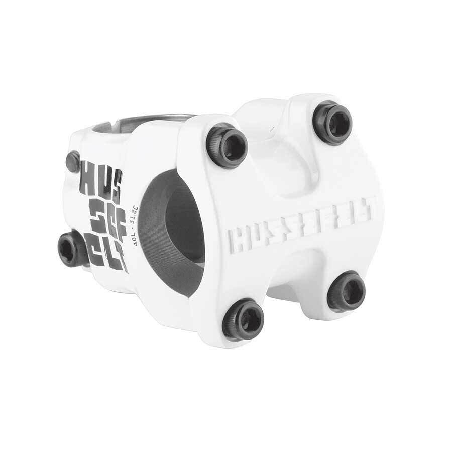 Truvativ, Hussefelt, Stem, Dia: 28.6mm, L: 40mm, Angle: 0, Bar: 31.8mm, White