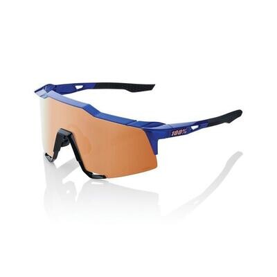 100% Speedcraft Sunglasses, Gloss Cobalt Blue frame - HiPER Copper Mirror Lens