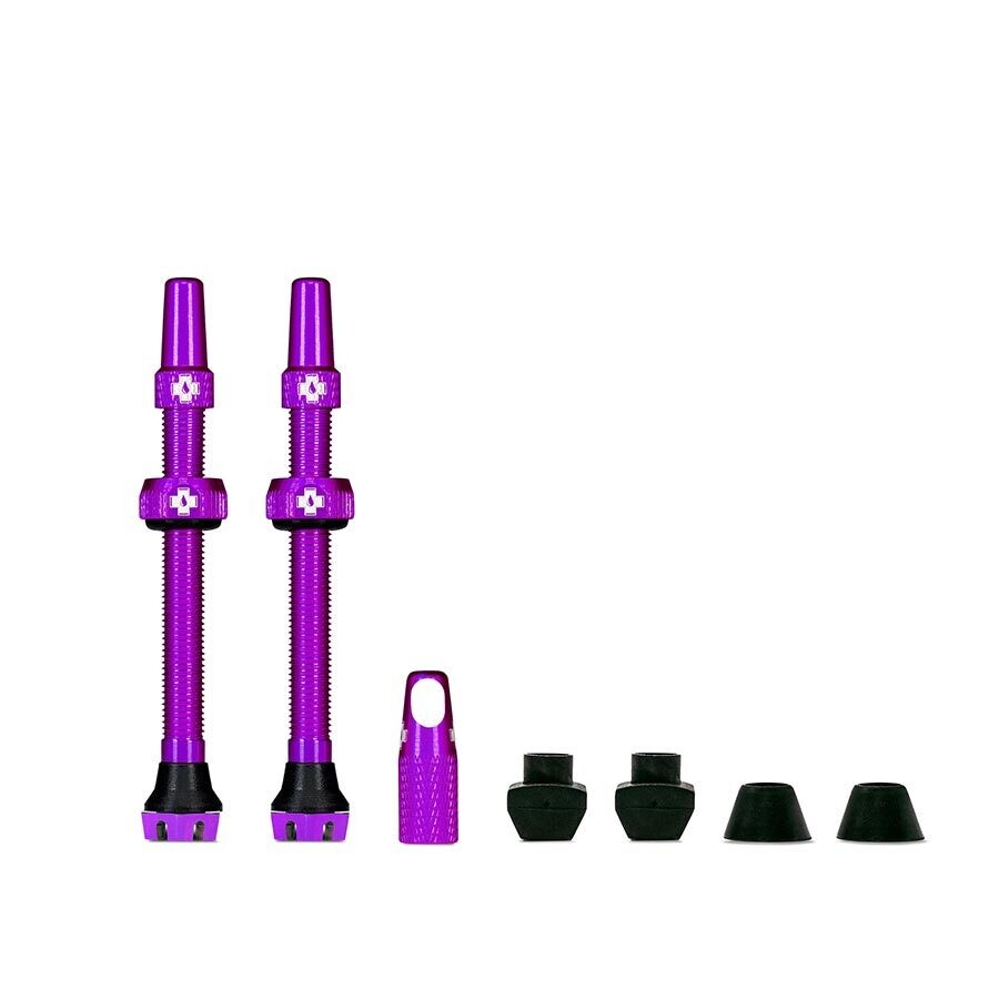 Muc-Off, V2, Tubeless Valve, Presta, 60mm, Purple, Pair