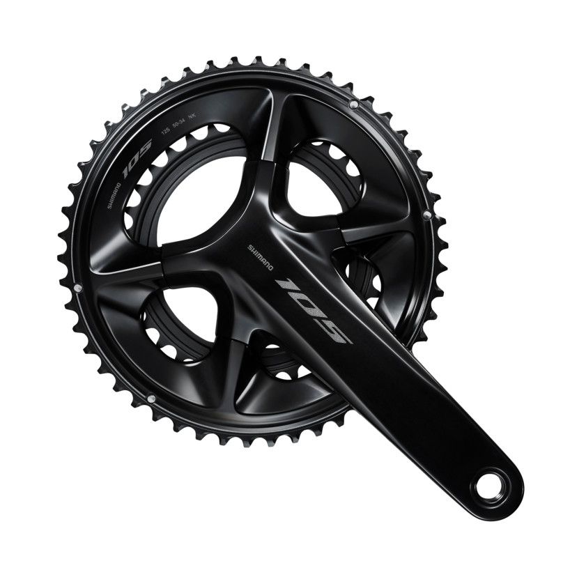 FRONT CHAINWHEEL, FC-R7100, 105, FOR REAR 12-SPEED, HOLLOWTECH 2, 170MM, 52-36T W/O CG, W/O BB PARTS, BLACK ONE