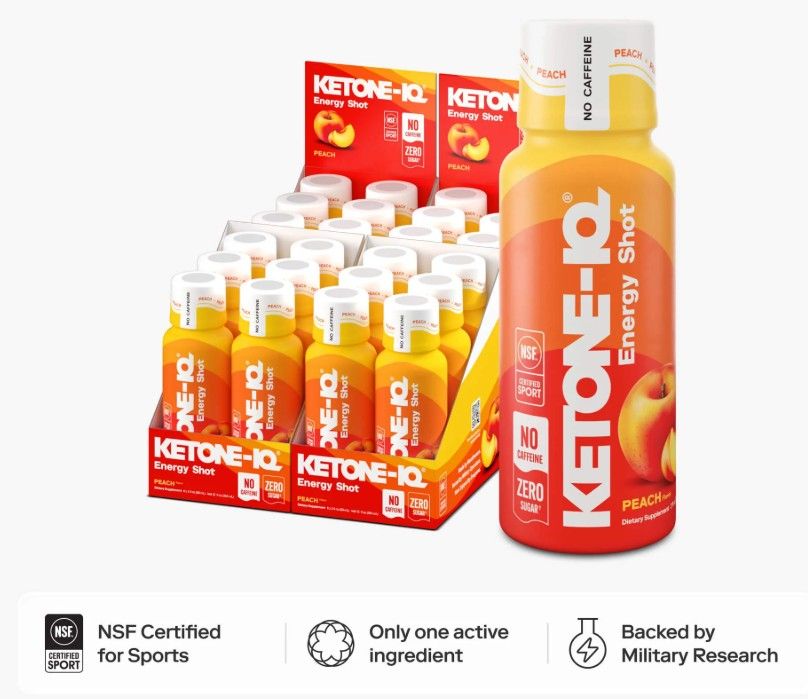 Ketone-IQ No Caffeine Shot, Color: Peach