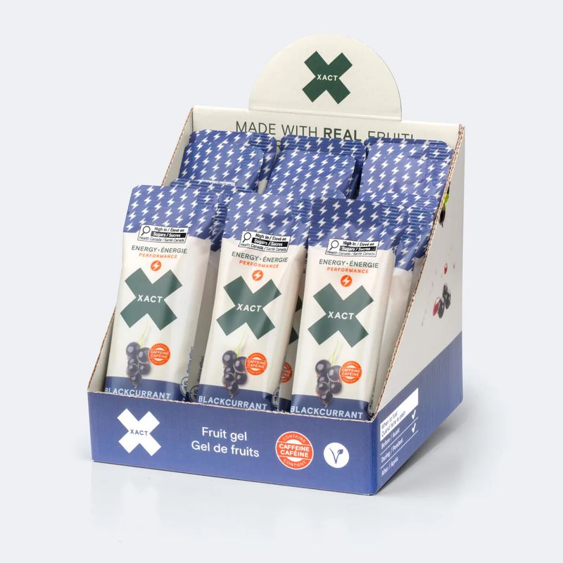 Gels de fruits énergétiques XACT Cassis (Boîte de 24)