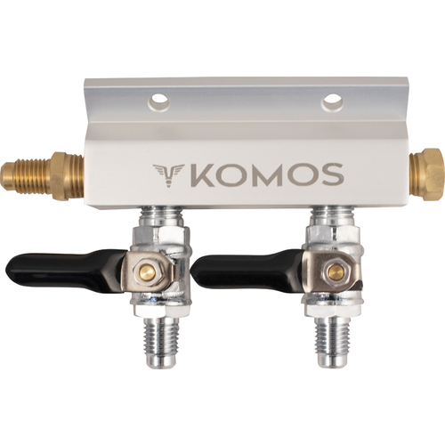 KOMOS Gas Manifold - 2 Way - 1/4&quot; Flare