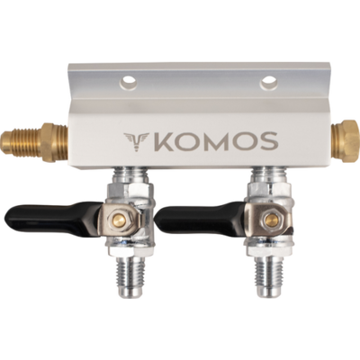 KOMOS Gas Manifold - 2 Way - 1/4&quot; Flare
