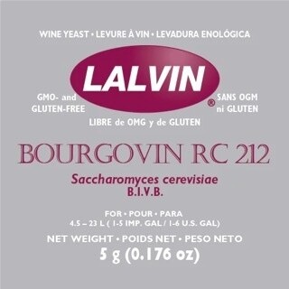Lalvin - RC212 Wine Yeast - 5 gram