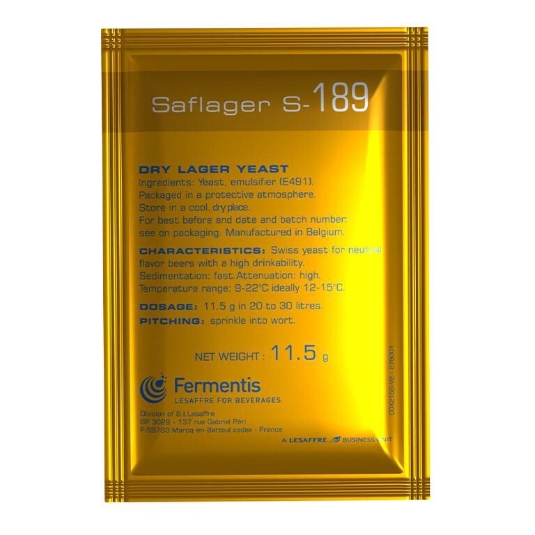 SafLager S-189 Dry Yeast - 11.5g