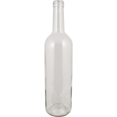750 ml Clear Bordeaux Bottles w/Punt - 12/case