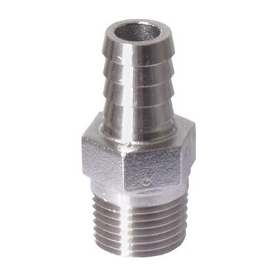 Barb 1/2 mpt x 5/8 barb ( 3/8 ID ) Stainless