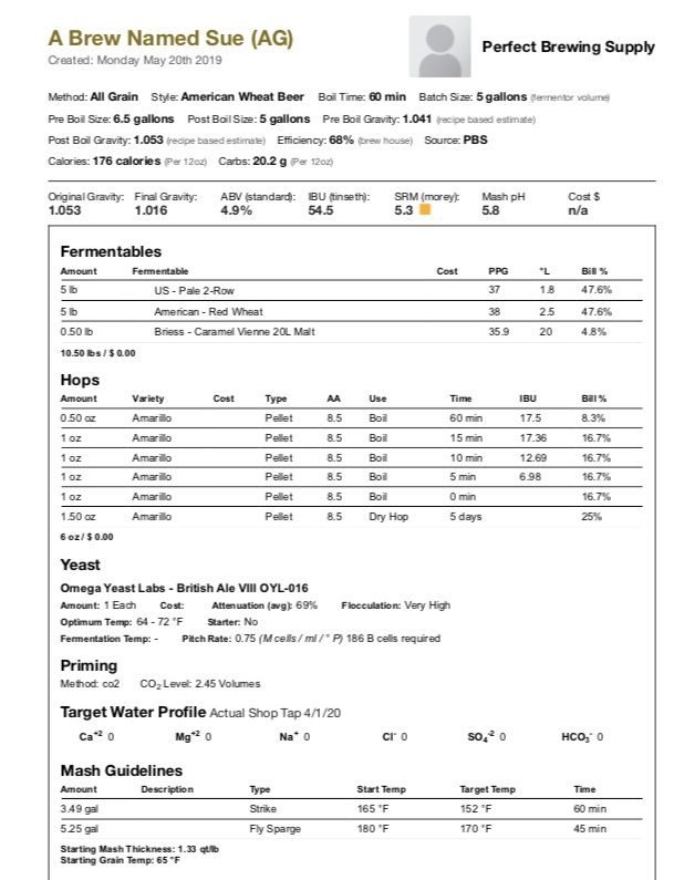 A Brew Named Sue | All Grain Recipe Kit |  Beer Kit